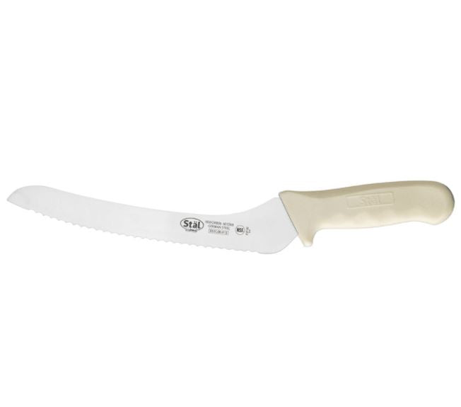 Winco KWP-92 - Stäl 9" Offset Bread Knife, White Handle