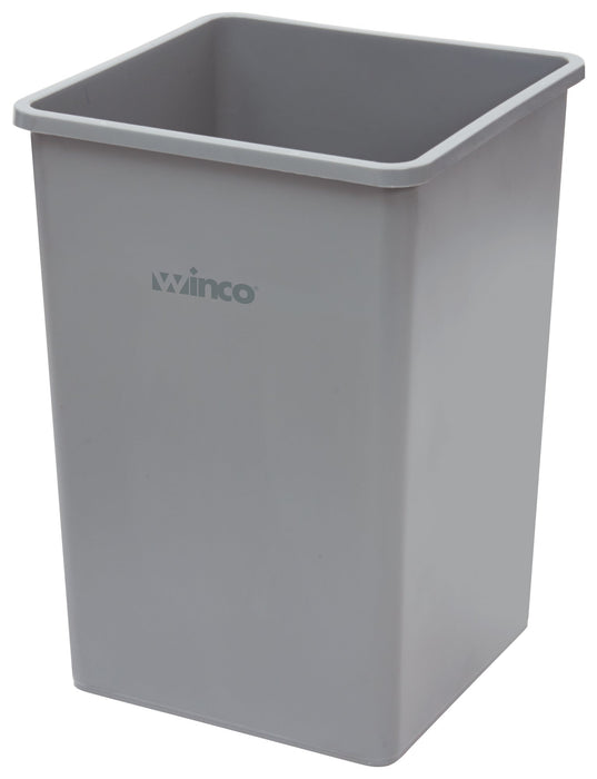 Winco PTC-S35G – Square Trash Can, 35 Gallon, Gray Plastic