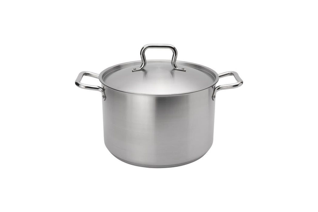 Browne 5733908 – Elements Stock Pot, 8 qt with Lid, Stainless Steel