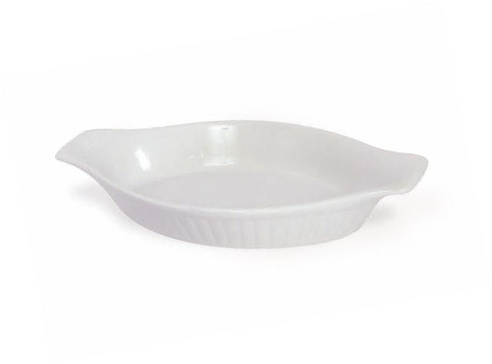 Browne 564013 – Au Gratin Dish, 12 Oz, Ribbed, Ceramic, White