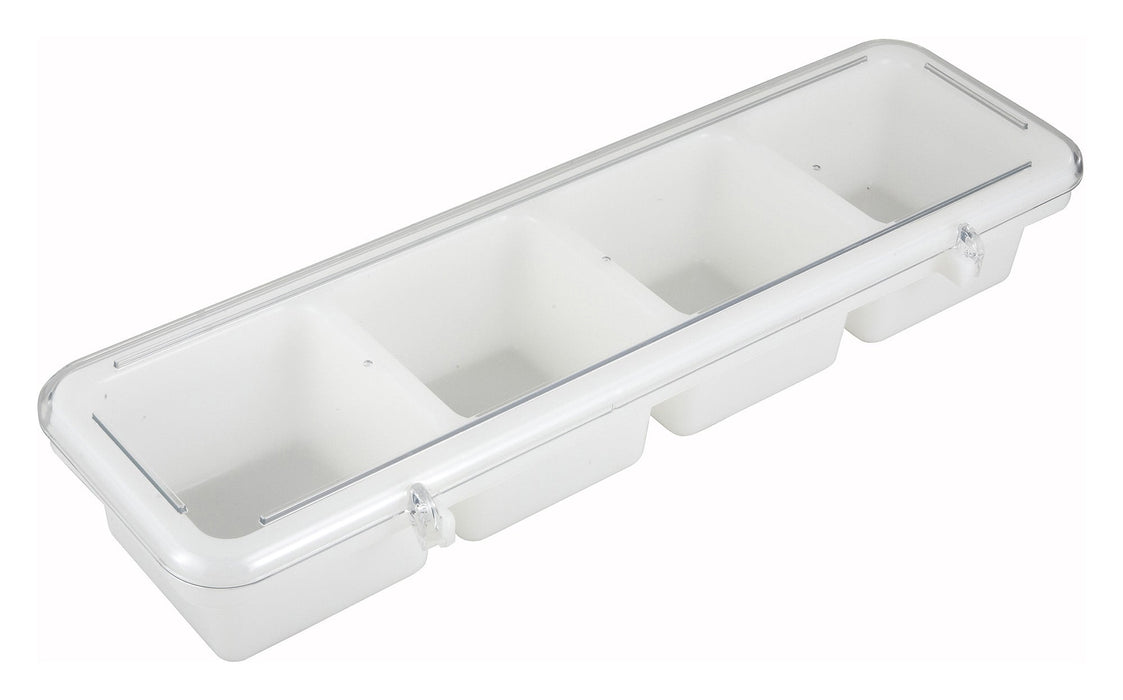 Winco BC-4P - Bar Caddy, 4 Compartment, With Cover, Plastic