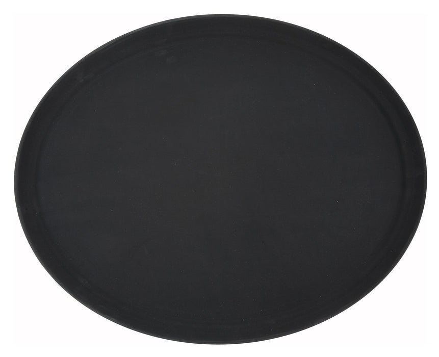 Winco TFG-2622K - Non-Skid Serving Tray, 26" x 22", Oval, Black