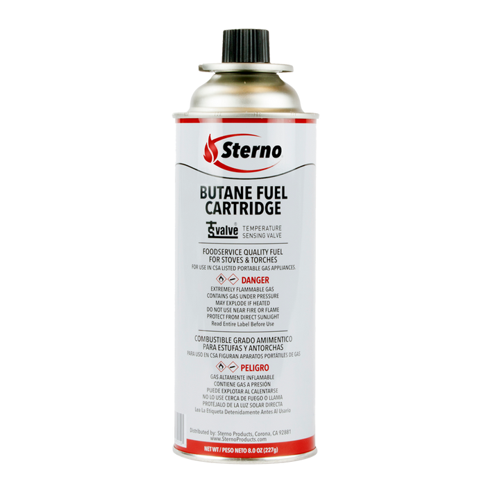 Sterno 50168 - Butane Fuel Cartridge, 8 oz, Sold Case of 12