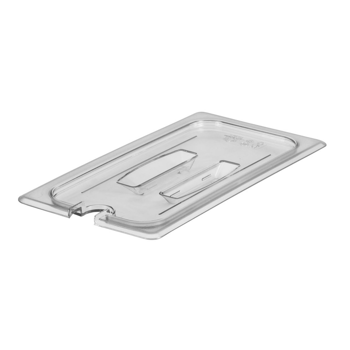 Cambro 30CWCHN135 - Camwear Food Pan Cover w/ handle, 1/3 Size, Notched, Clear