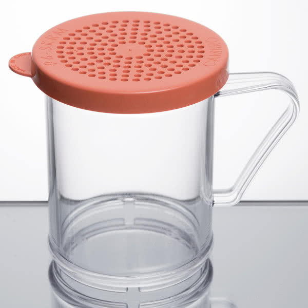 Cambro 96SKRM135 - Camwear Shaker, 10 Oz, Medium, Red Lid