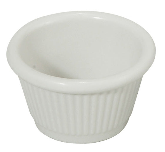 Winco RFM-1W - Ramekin, 1.5 oz, Fluted, White, Melamine