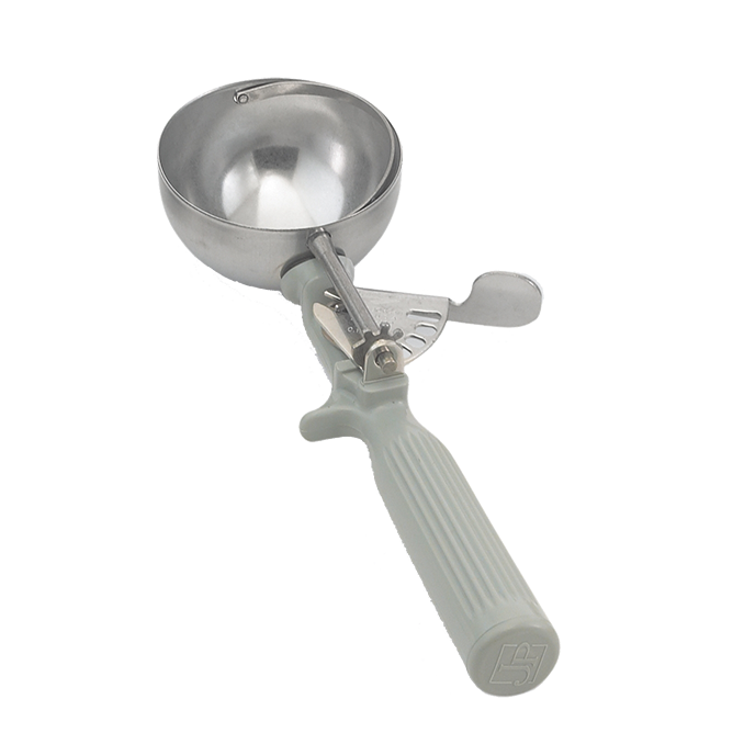 Vollrath 47140 - #8 One-Piece Thumb Disher, 4 Oz, Gray Handle