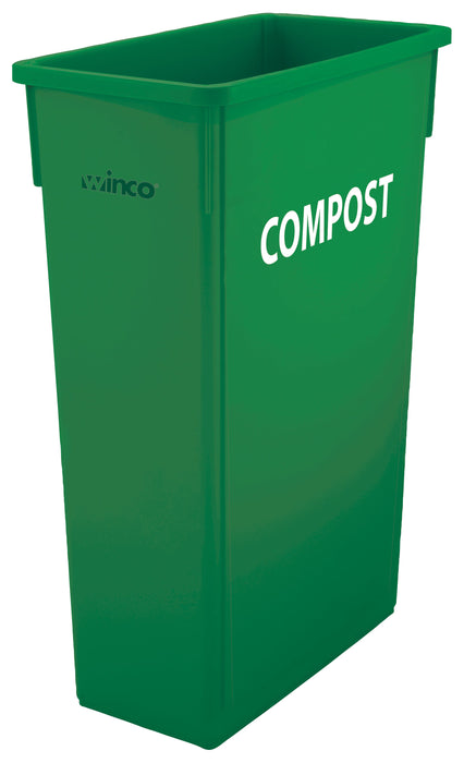Winco PTC-23GRC - Recycle Compost Bin, 23 Gallon, Green Plastic