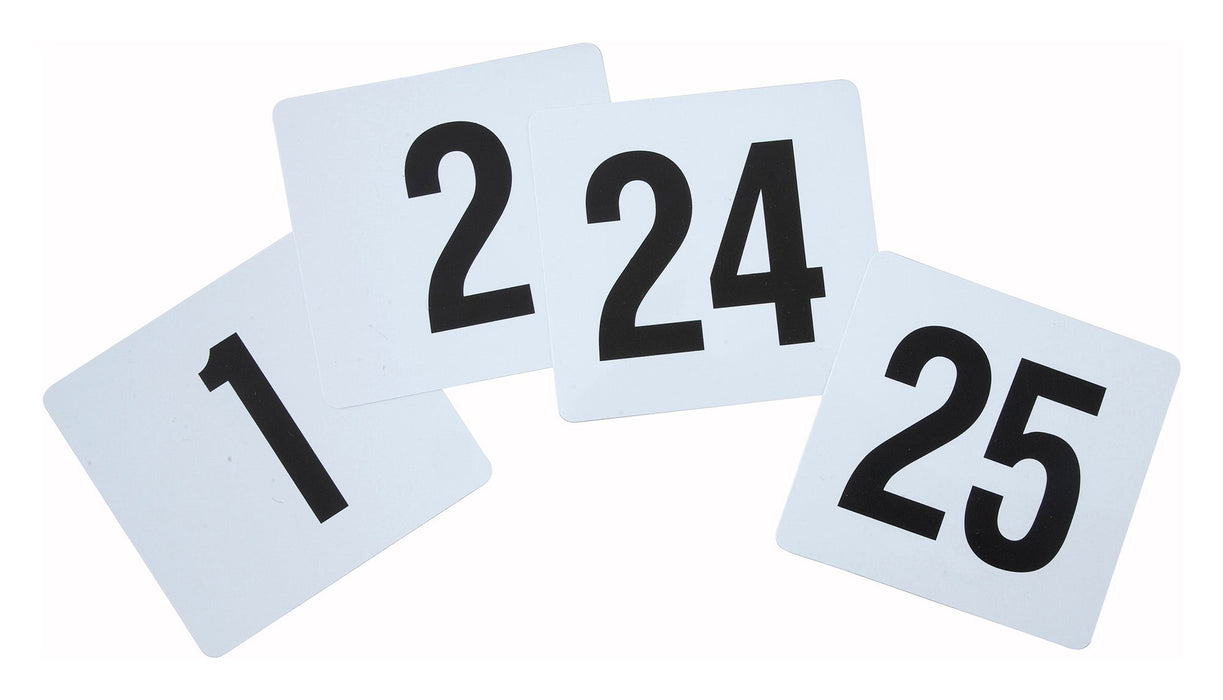 Winco TBN-25 - Table Number Set, Numbers 1-25, Card Style