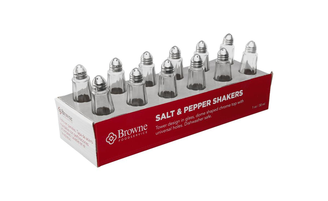 Browne 575221 - Salt & Pepper Shaker 1oz, Pack of 12