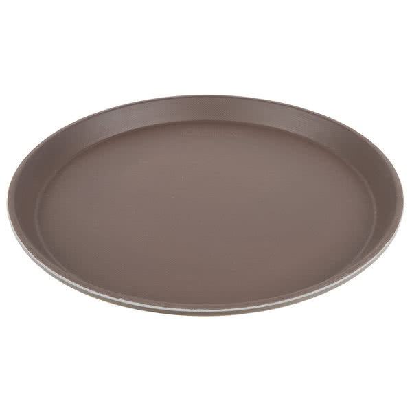 Cambro 1100CT138 - Camtread Round Serving Tray, 11", Non-Skid, Brown