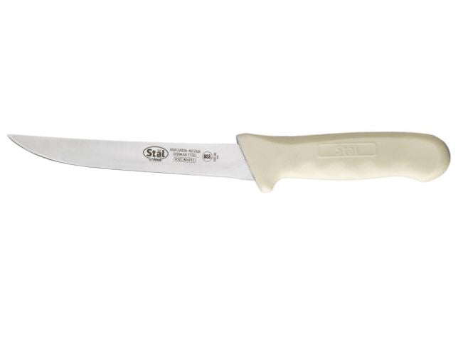 Winco KWP-62 - Stäl 6" Wide Boning Knife, White Handle