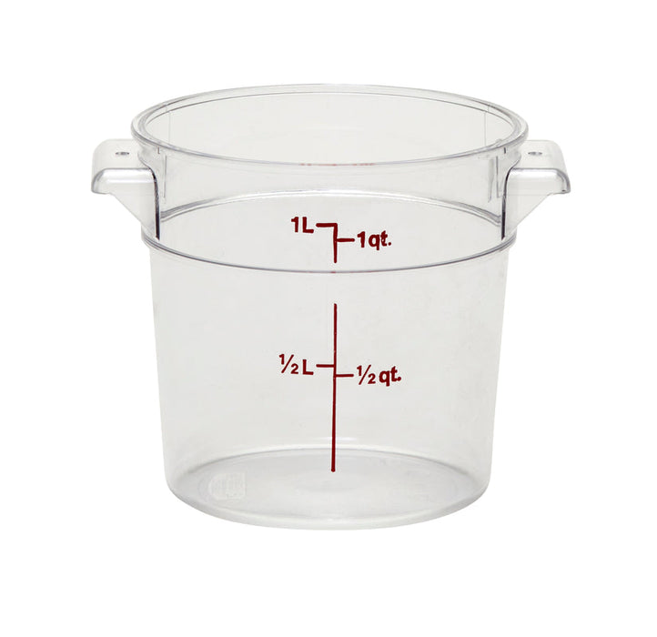 Cambro RFSCW1135 - Camwear Food Storage Container, 1 Qt, Round, Clear