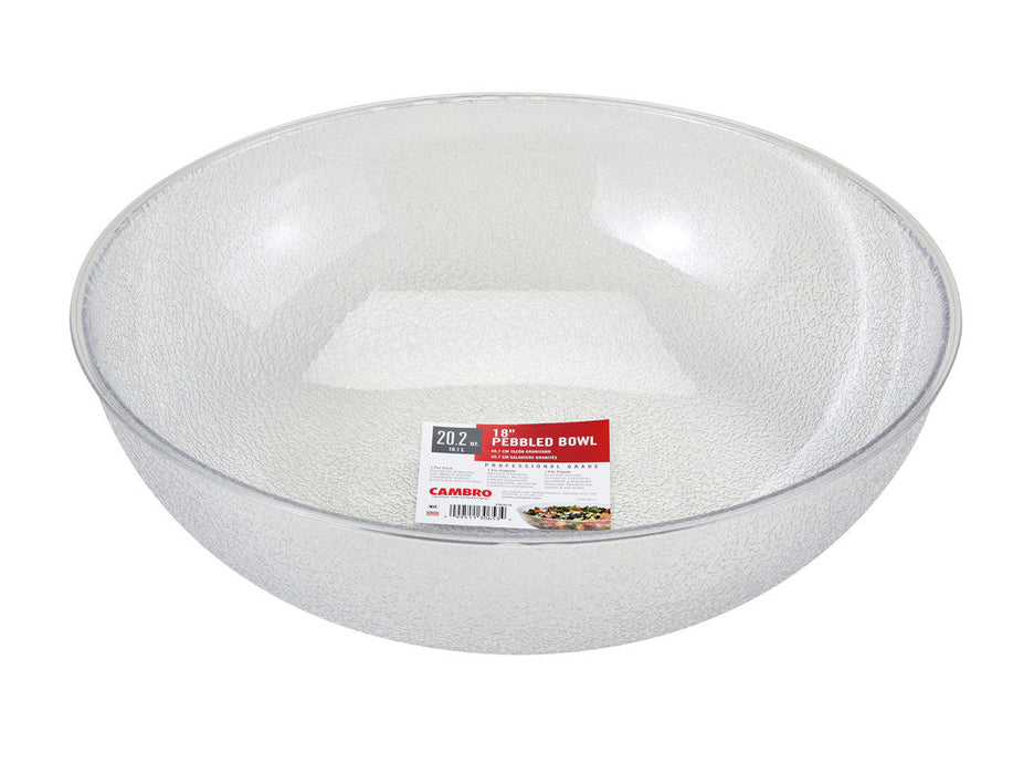 Cambro PSB18176 - Camwear Round Ribbed Bowl, 20.2 Qt, 18", Clear