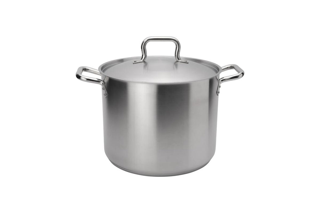 Browne 5733920 – Elements Stock Pot, 20 qt with Lid, Stainless Steel