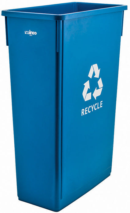 Winco PTC-23L - Recycle Bin, 23 Gallon, Blue Plastic