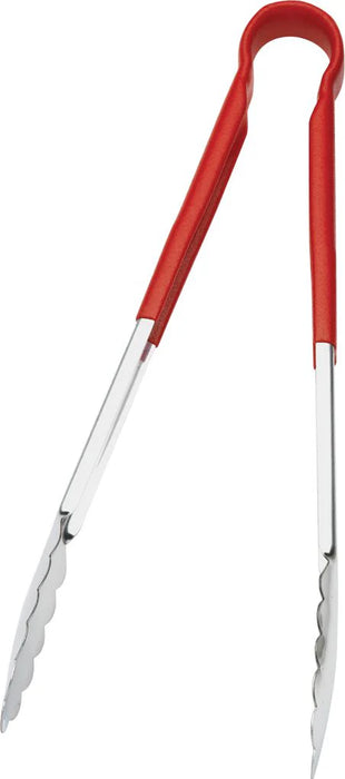 Browne 5513RD Tongs with Coated Handle, 16" Red