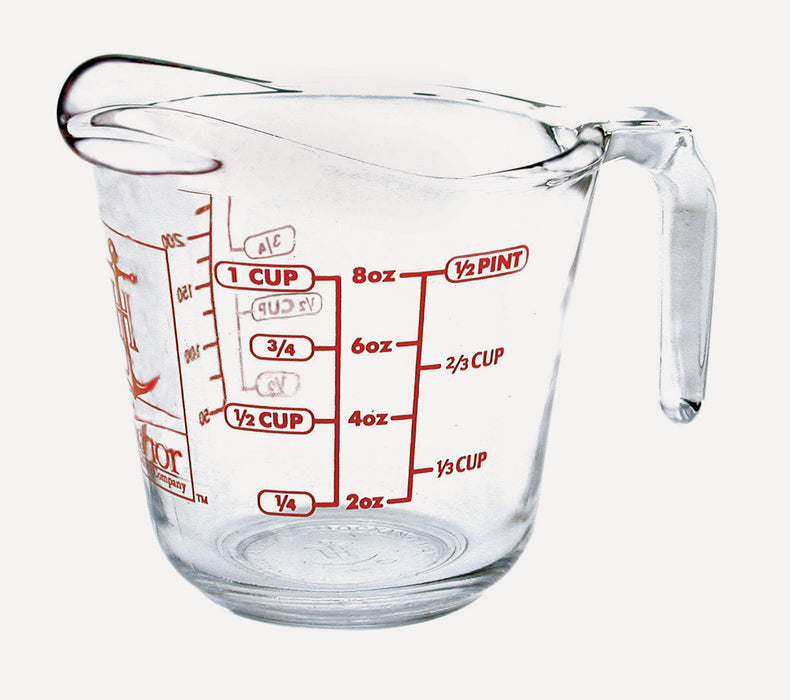 Anchor Hocking 55175L20 - Measuring Cup, 8 oz, Oven Proof, Glass, Clear