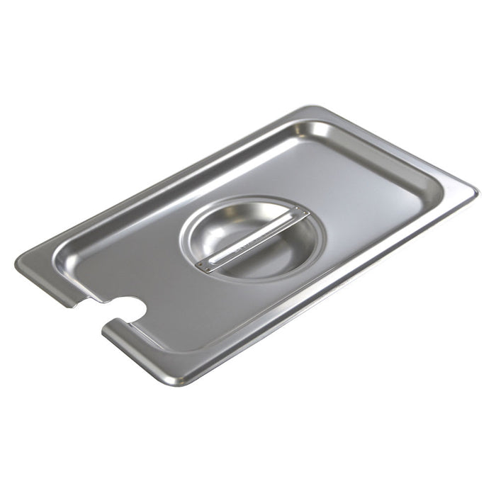 Browne 575559 – Steam Pan Cover, 1/4 Size, Notched, Stainless Steel