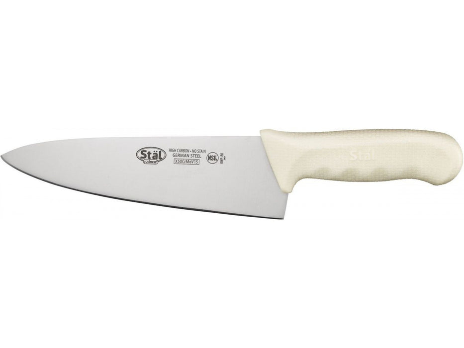 Winco KWP-80 - Stäl 8" Chef Knife, White Handle