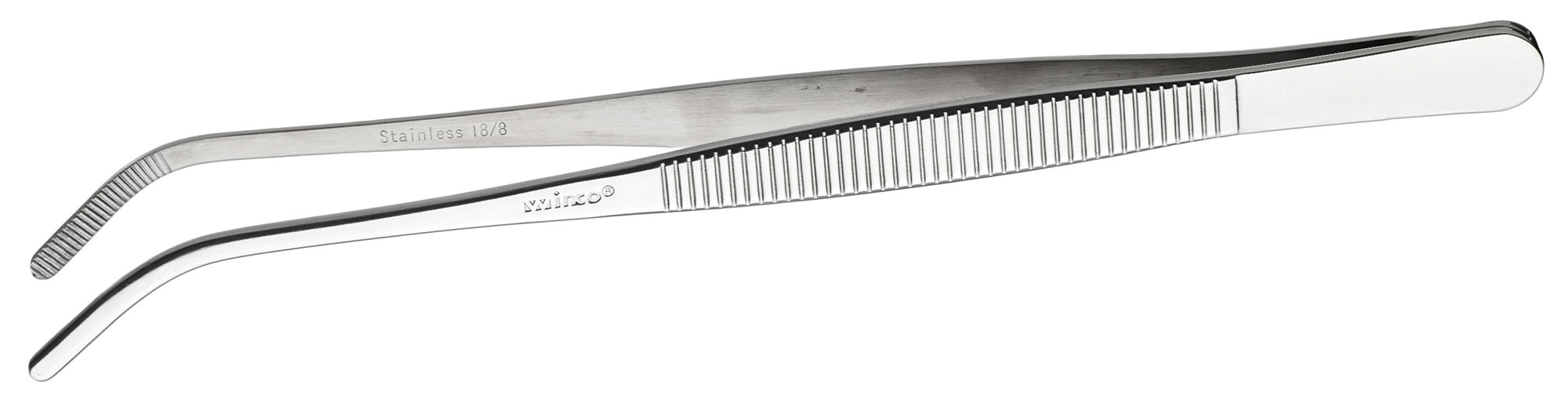 Winco TTG-8C - Tweezer Tong, 8", Curved Tip, Stainless Steel