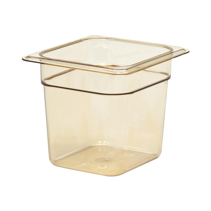 Cambro 66HP150 - H‑Pan High Heat Food Pan, 1/6 Size, 6" Deep, Amber