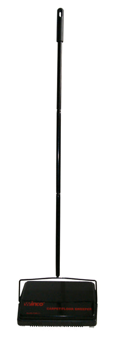 Winco FSW-11 - Rotary Carpet Sweeper, Manual, Metal Housing, Black
