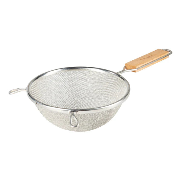 Browne 8099 – Strainer, 10.8", Double Mesh, Wood Handle