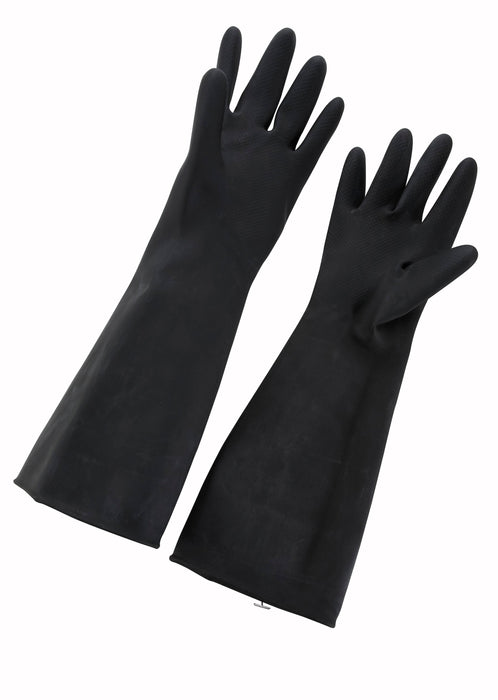 Winco NLG-1018 - Dishwashing Gloves, Large, Black Latex