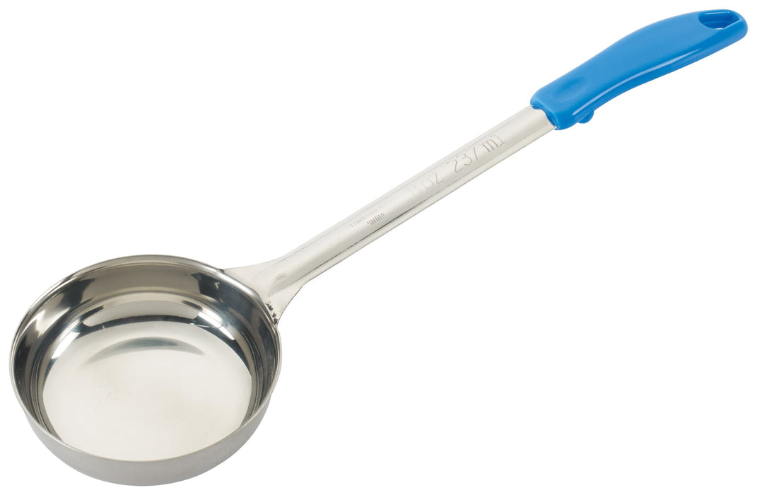 Winco FPS-8 - Food Portioner, 8 oz, Solid, Blue Handle, Stainless Steel