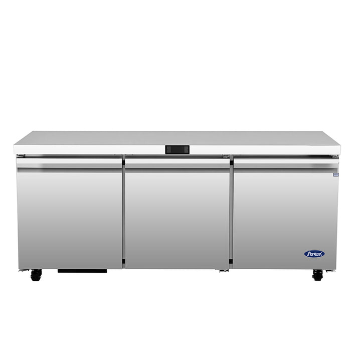 Atosa AUR72SD - 72" 3 Solid Door Undercounter Refrigerator