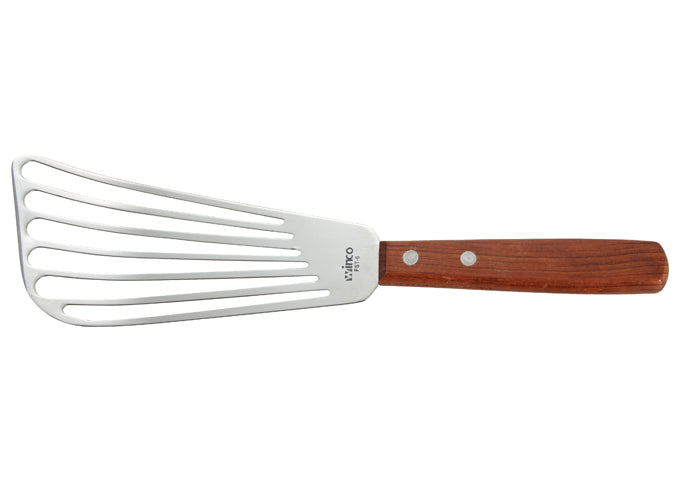 Winco FST-6 – Slotted Fish Spatula, 6.75", Stainless Steel Blade, Wood Handle