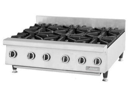 Garland GTOG36-6 - 36" Countertop 6 Burner Hot Plate, Natural Gas