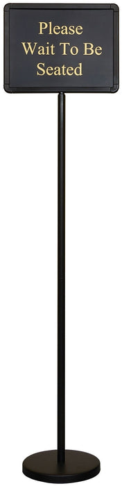 Winco HTS-60K - Hostess Sign, 15 Gold Silk Screen Lettering, Black Plastic