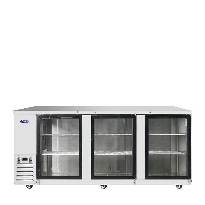 Atosa MBB90GGR - 90" 3 Glass Door Back Bar Cooler