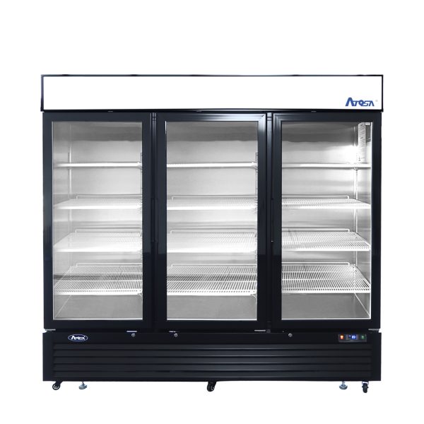 Atosa MCF8724GR - 82" 3 Glass Door Merchandiser Refrigerator Black