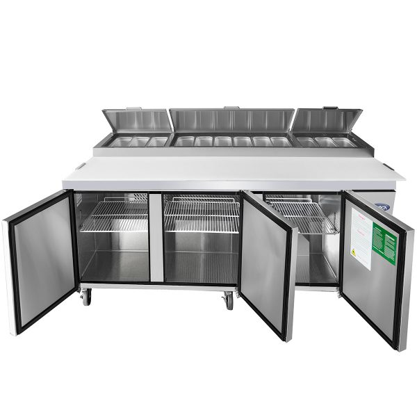 Atosa MPF8203GR - 93" 3 Door Pizza Prep Table Refrigerated