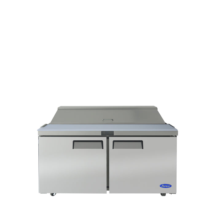 Atosa MSF8303GR - 60" 2 Door Sandwich/Salad Prep Table Refrigerated 16 Pan