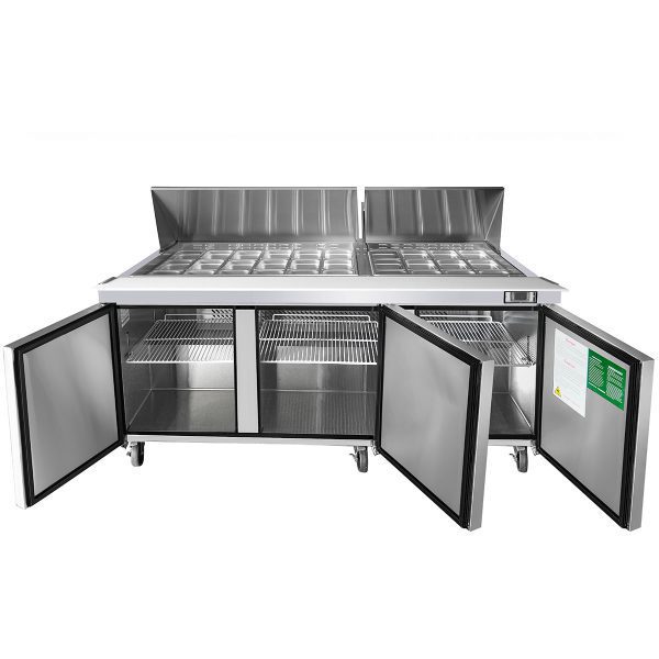 Atosa MSF8308GR - 72" 3 Door Mega Top Sandwich Prep Table Refrigerated 30 Pan