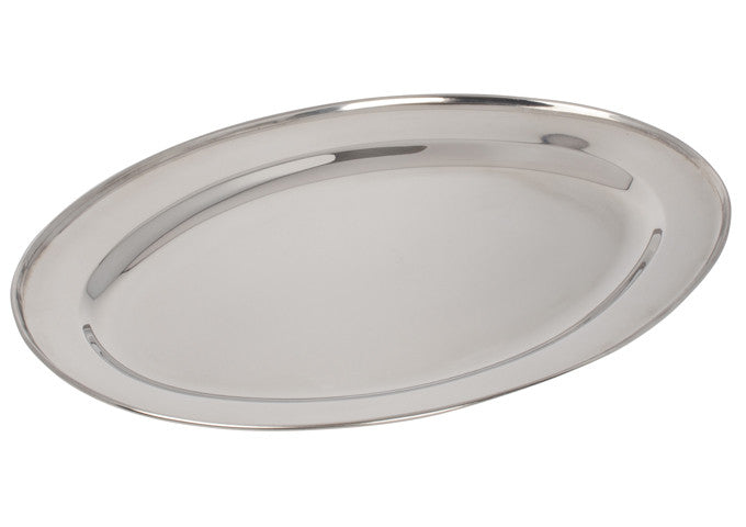 Winco OPL-18   Oval Platter, 18", Stainless Steel