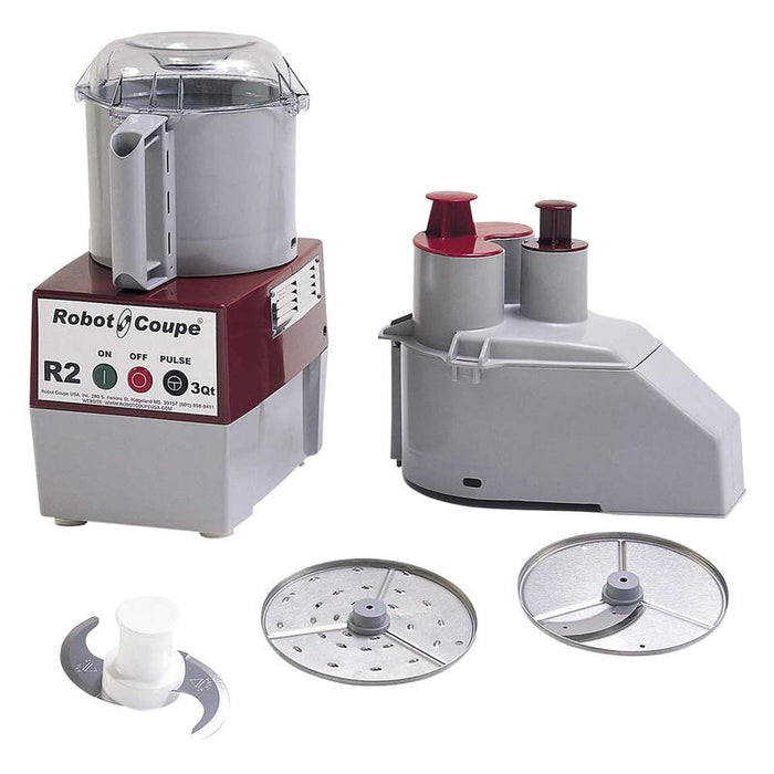 Robot Coupe R2N - Combination Food Processor w/ 3 qt Gray Poly Bowl