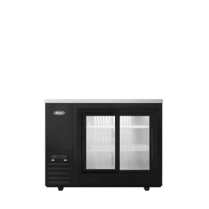 Atosa SBB48GGRAUS2 - 48" Shallow Depth Black Back Bar Cooler w/ 2 Glass Doors