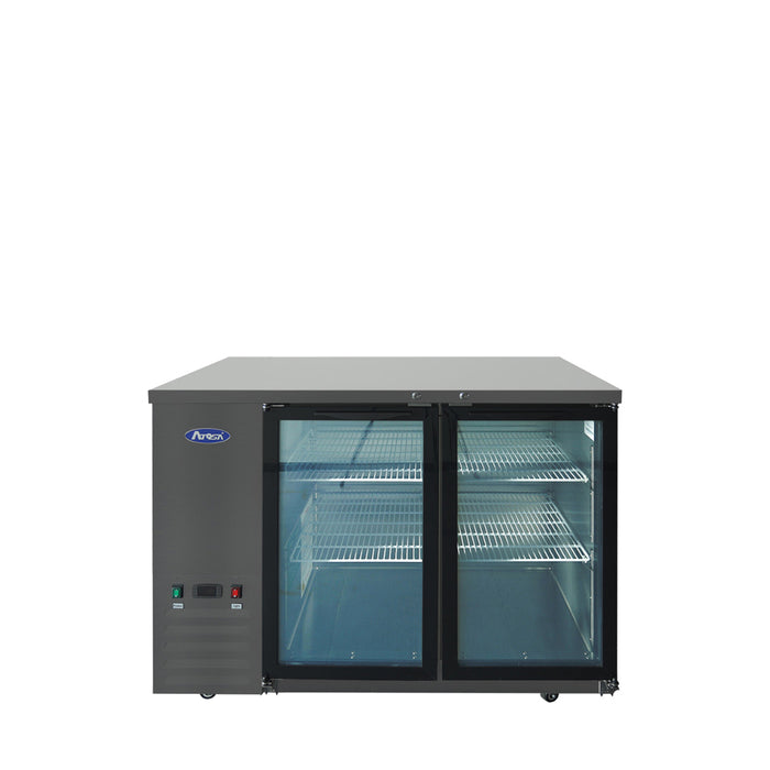 Atosa SBB48GGRAUS1 - 48" Shallow Depth Stainless Back Bar Cooler w/ 2 Glass Door