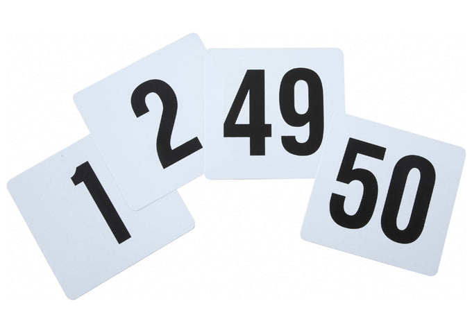 Winco TBN-50 - Table Number Set, Numbers 1-50, Card Style