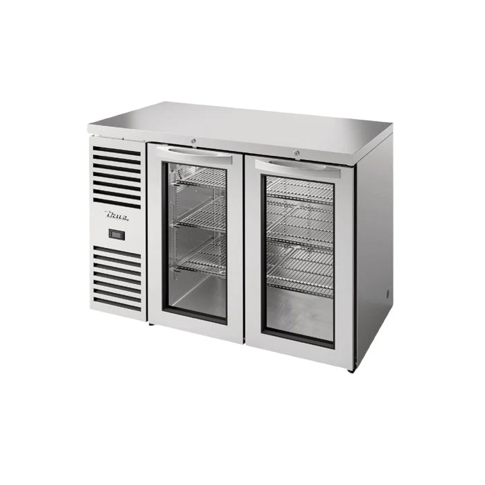 True TBR48-RISZ1-L-S-GG-1 - 48" Stainless 2 Glass Door Back Bar Refrigerator