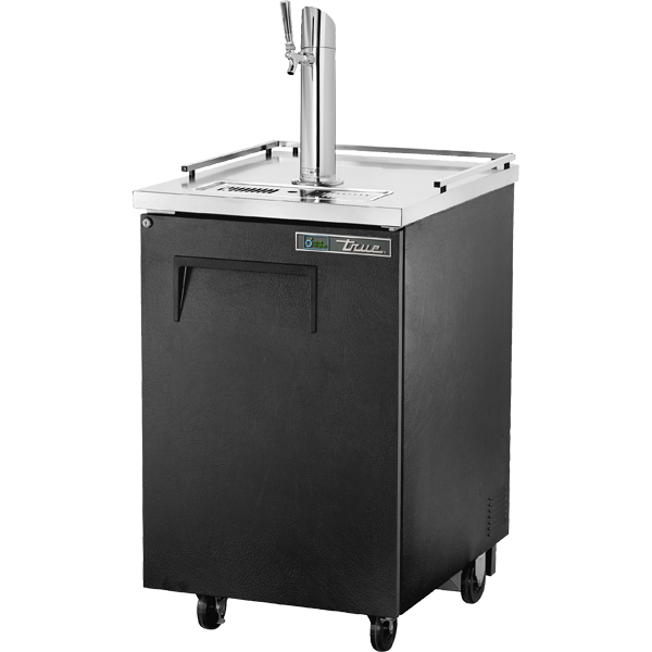 True TDD-1-HC BLK - 24" 1 Solid Door Black Draft Beer Dispenser w/ 1 Single Tap