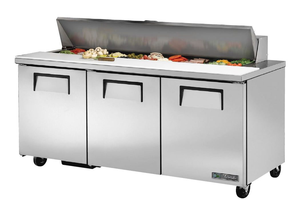 True TSSU-72-18-HC - 72" 3 Door Sandwich/Salad Prep Table Refrigerated 18 Pan