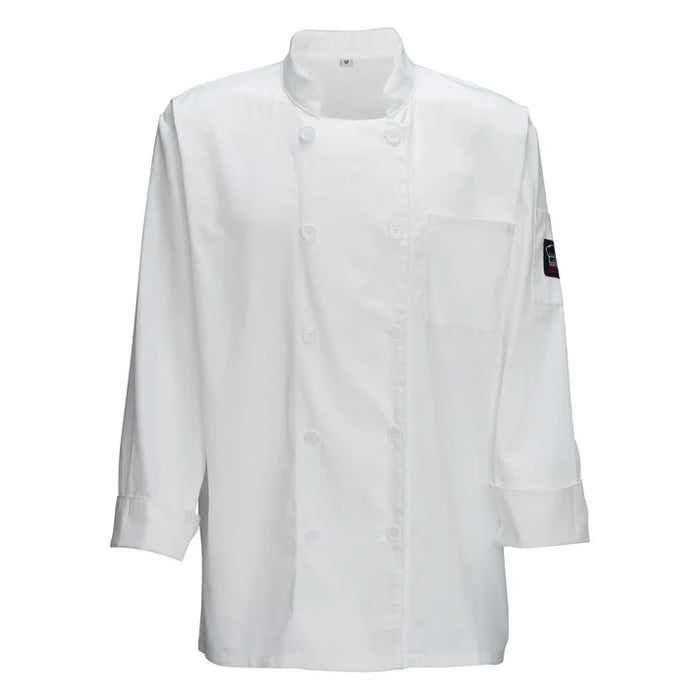 Winco UNF-5WL - Chef Jacket, Large, Long Sleeve, White