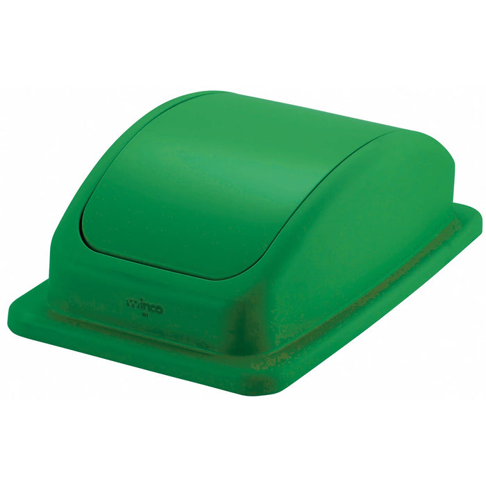 Winco PTCL-23GR - Recycling Bin Flip Lid, Green, Fits PTC-23GRC