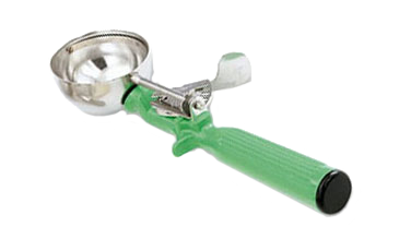 Vollrath 47142 - #12 One-Piece Thumb Disher, 2.66 Oz, Green Handle